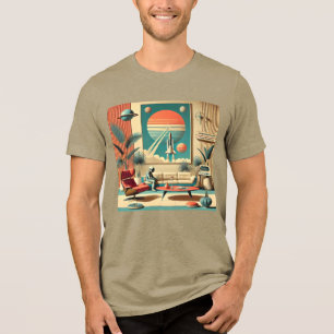 Atomic Futuristic Florida Space Age Family Room Tri-Blend Shirt