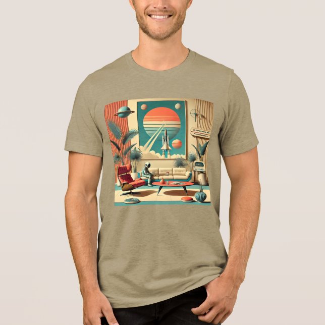 Atomic Futuristic Florida Space Age Family Room Tri-Blend Shirt (Front)