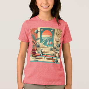 Atomic Futuristic Florida Space Age Family Room Tri-Blend Shirt