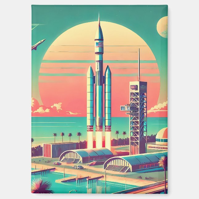 Atomic Futuristic New Florida Launch Site Magnet (Front)