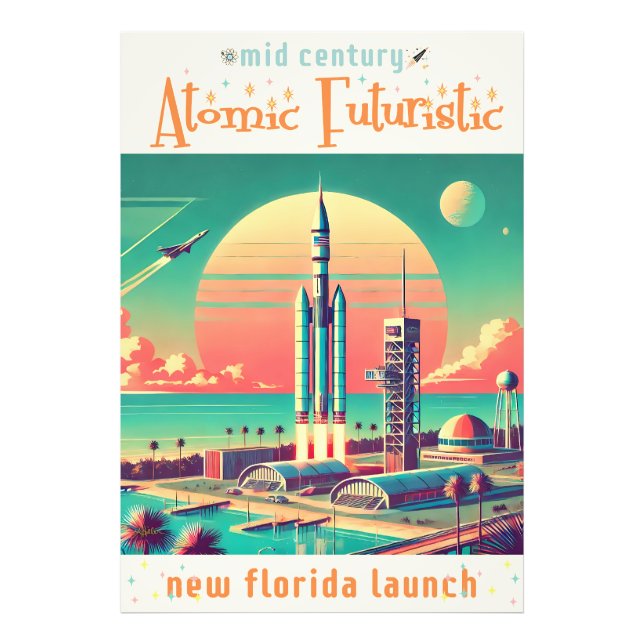 Atomic Futuristic New Florida Launch Site Photo Print (Front)