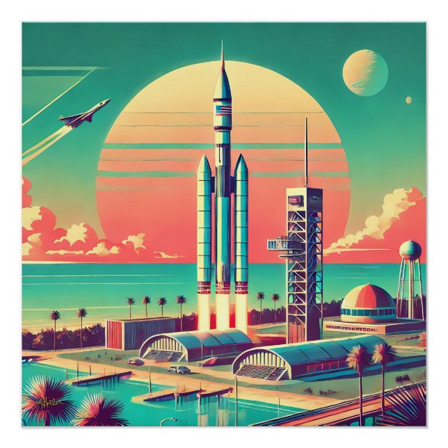 Atomic Futuristic New Florida Launch Site Poster (Front)