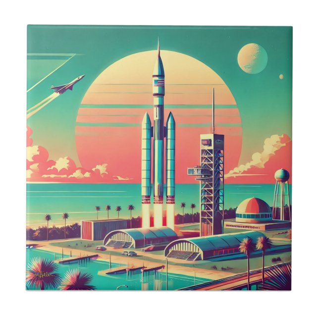 Atomic Futuristic New Florida Launch Site Tile (Front)
