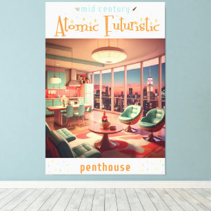 Atomic Futuristic Penthouse Apartment Canvas Print