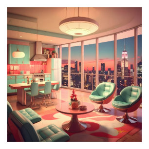 Atomic Futuristic Penthouse Apartment Photo Print