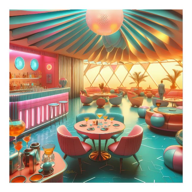 Atomic Futuristic Retro Florida Lounge Photo Print (Front)