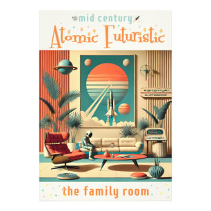 Atomic Futuristic Space Age Family Room Photo Print