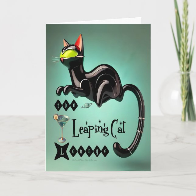 Atomic Futuristic The Leaping Cat Lounge Card (Front)