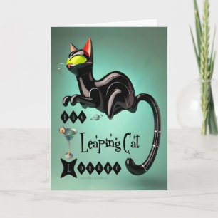 Atomic Futuristic The Leaping Cat Lounge Card