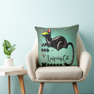 Atomic Futuristic The Leaping Cat Lounge Cushion