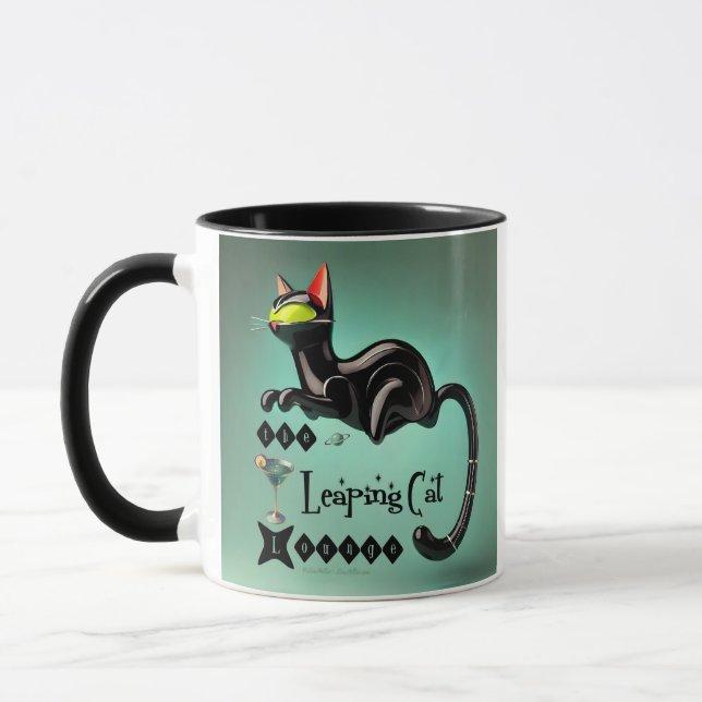 Atomic Futuristic The Leaping Cat Lounge Mug (Left)