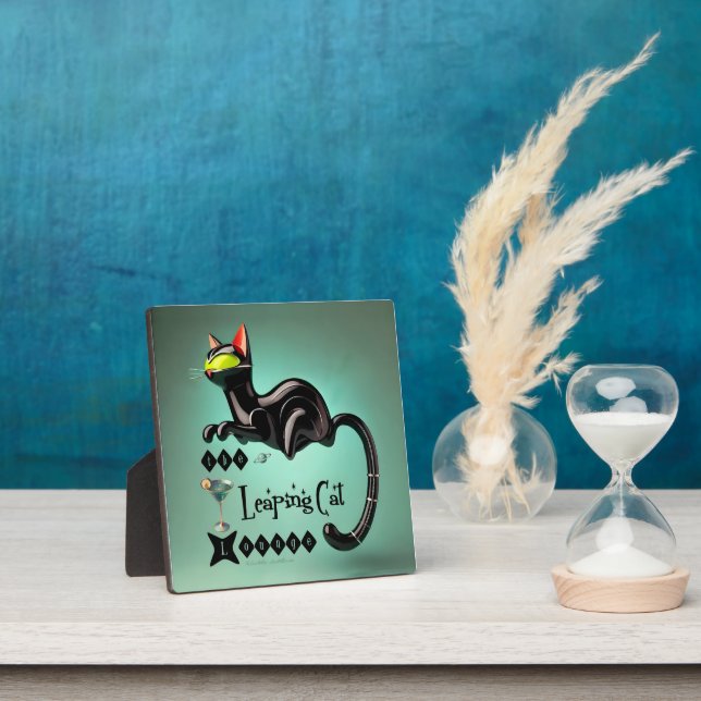 Atomic Futuristic The Leaping Cat Lounge Plaque (Insitu)