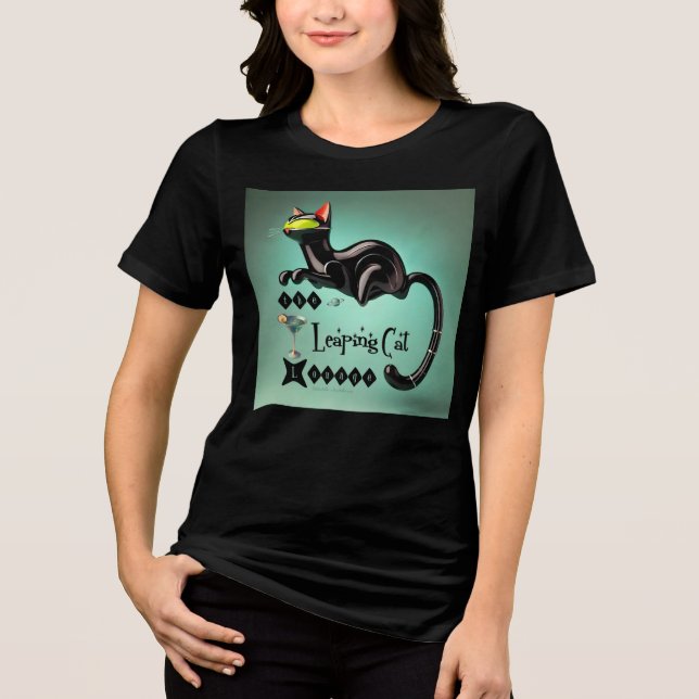 Atomic Futuristic The Leaping Cat Lounge Tri-Blend Shirt (Front)