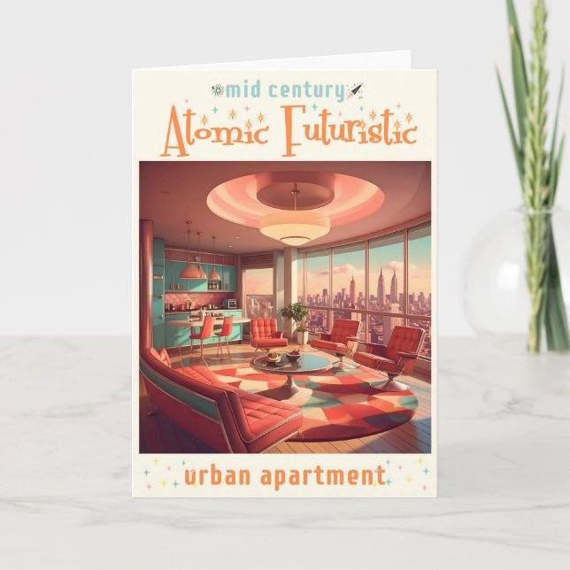 Atomic Futuristic Urban Apartment Card (Front)