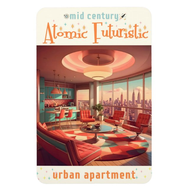 Atomic Futuristic Urban Apartment Magnet (Vertical)