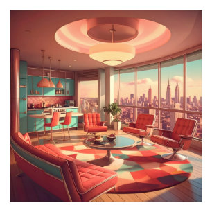 Atomic Futuristic Urban Apartment Photo Print