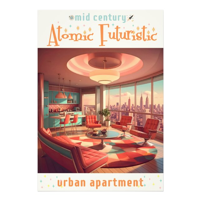 Atomic Futuristic Urban Apartment Photo Print (Front)
