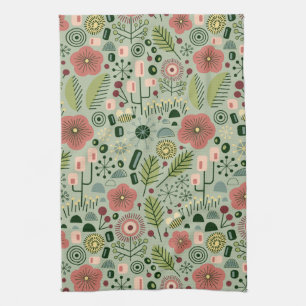 Atomic Garden Floral Kitchen Towel