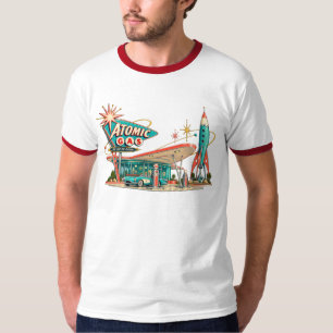 Atomic Gas & Atomic Nights Vintage Space Age Ringe T-Shirt