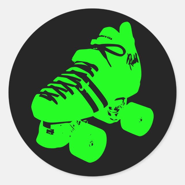 Atomic Green Roller Derby Skate Sticker (Front)