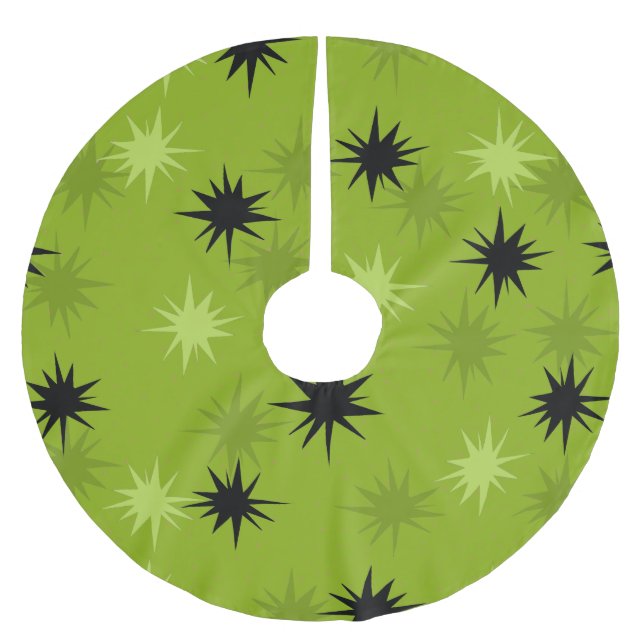 Atomic Green Starbursts Christmas Tree Skirt (Front)