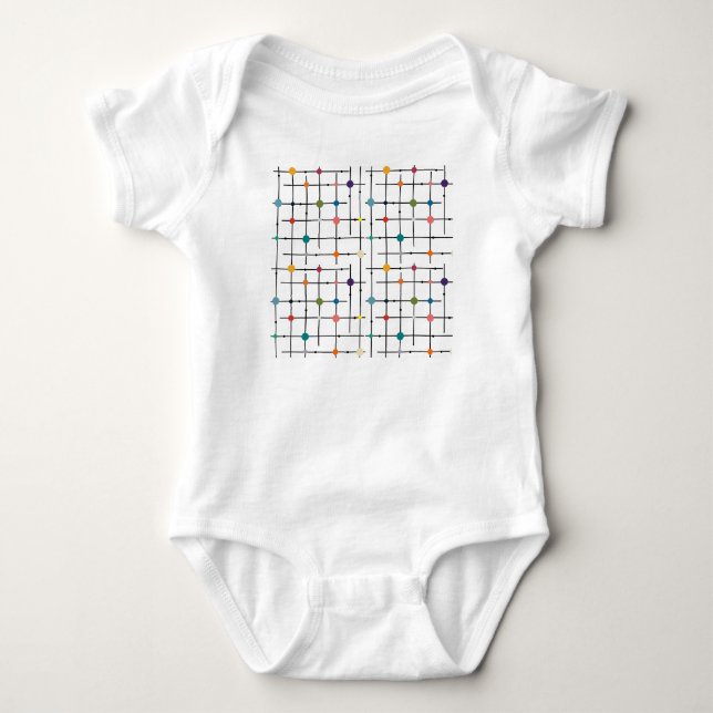 Atomic Grid  Baby Bodysuit (Front)