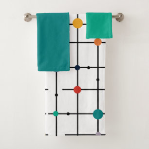 Atomic Grid  Bath Towel Set