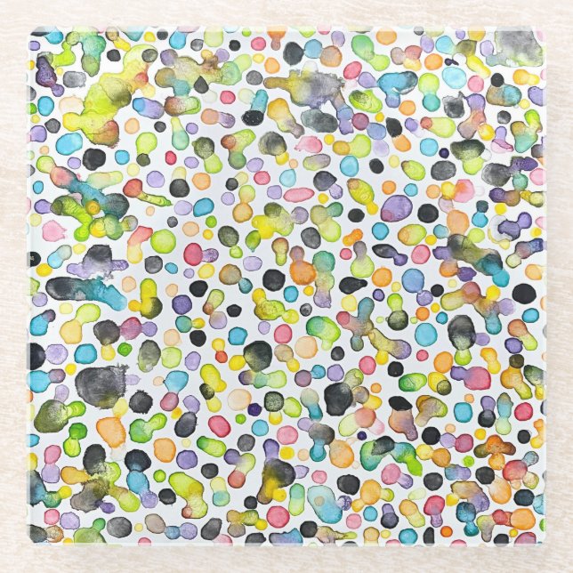 Atomic Gumdrops Glass Coaster (Front)