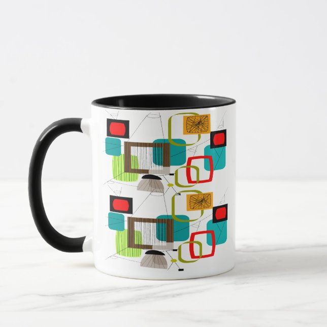 Atomic Inspired Abstract Design Mug (Left)