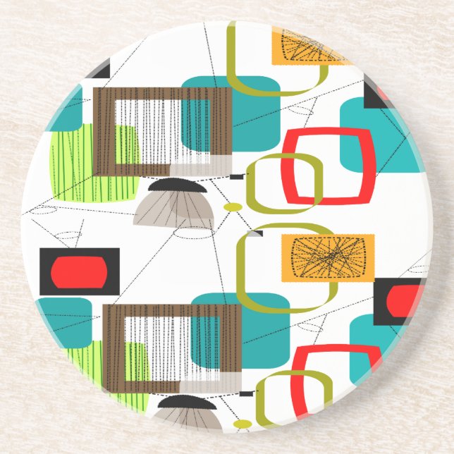 Atomic Inspired Geometric Pattern Coaster (Front)