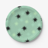 Atomic Jade Starbursts Paper Plates