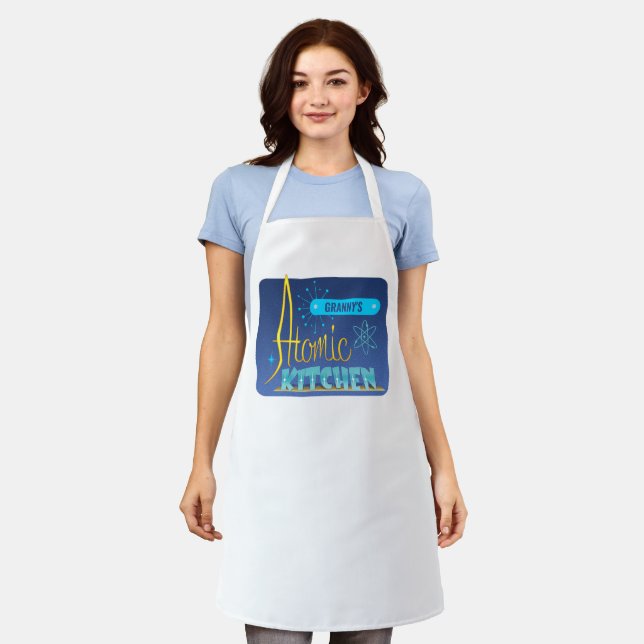 Atomic Kitchen Customise name Apron (Worn)