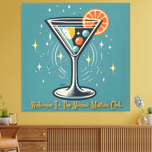 Atomic Martini Club Retro Futuristic Cocktail Canvas Print