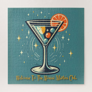 Atomic Martini Club Retro Futuristic Cocktail Jigsaw Puzzle