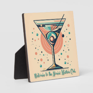 Atomic Martini Club Retro Futuristic Space Age Plaque