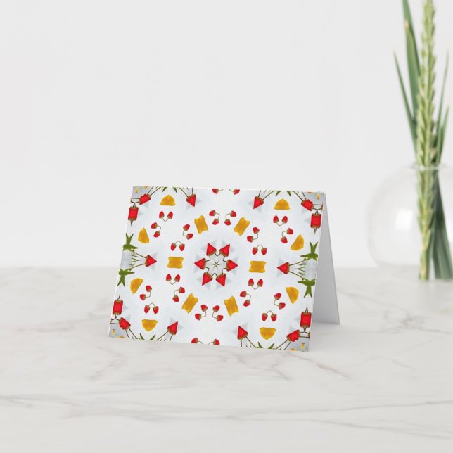 Atomic Mid Century Flower Vintage Card (Front)