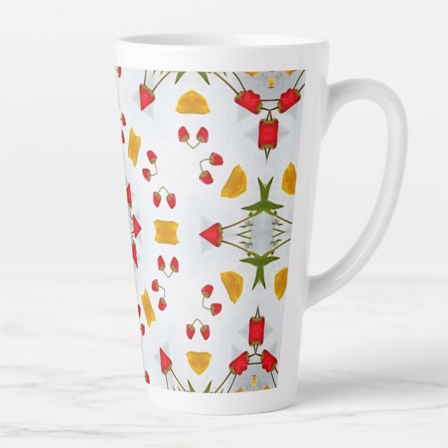 Atomic Mid Century Flower Vintage Latte Mug (Right)