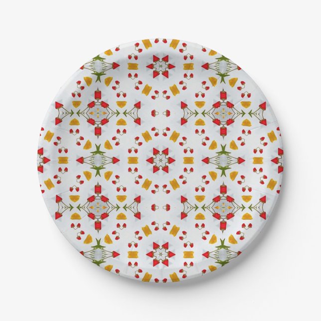 Atomic Mid Century Flower Vintage Paper Plate (Front)