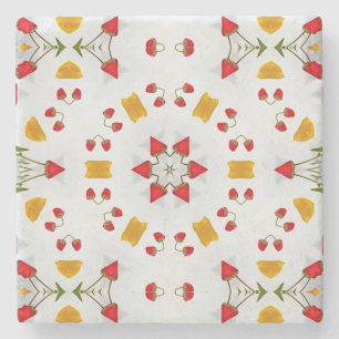 Atomic Mid Century Flower Vintage Stone Coaster