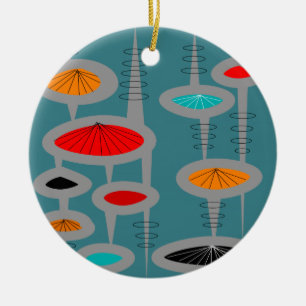 Atomic Mid-Century Inspired Abstract Ceramic Tree Decoration
