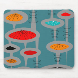 Atomic Mid-Century Inspired Abstract Mouse Mat