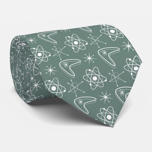 Atomic Midcentury Modern MCM Nuclear Science  Tie (Rolled)