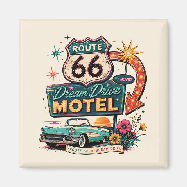 Atomic Neon Roadside Sign Keepsake Magnet (Front)