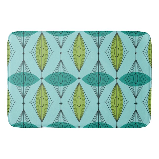 Atomic Ogee and Starbursts Bath Mat (Front)