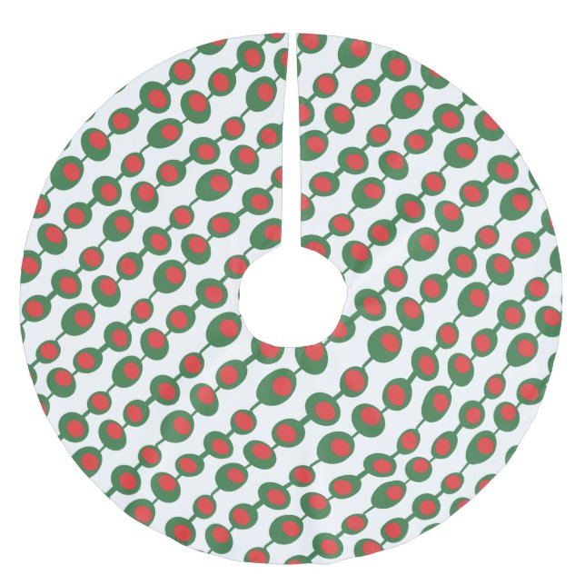 Atomic Olives Mid Century Pattern Brushed Polyester Tree Skirt (Front)