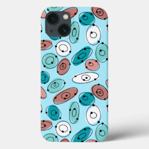 Atomic Ovals Turquoise iPhone 13 Case