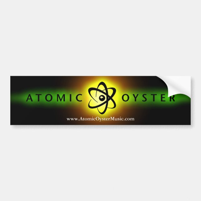 Atomic Oyster "glowing logo" bumper sticker (Front)