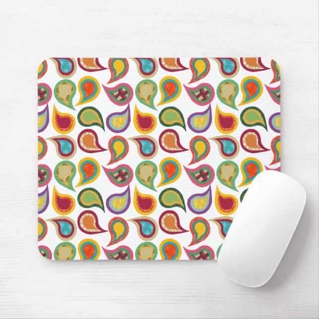 Atomic Paisleys  Mouse Mat (With Mouse)