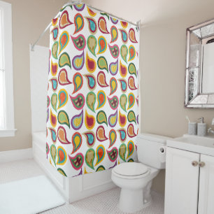 Atomic Paisleys Shower Curtain
