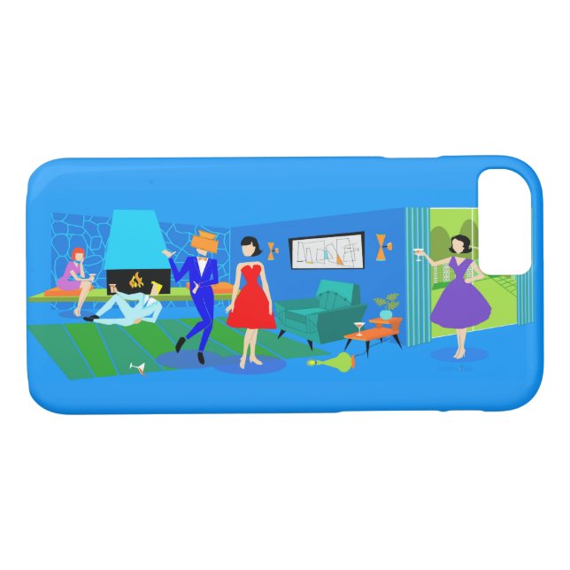 Atomic Palm Springs Cocktail Party iPhone Case (Back (Horizontal))